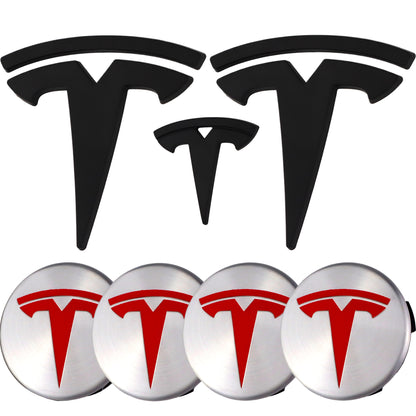 Tesla Emblem Overlay | Matte Black - Aftermarket