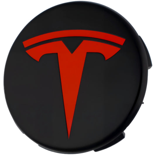 Tesla Hub Caps | Black Red - Aftermarket