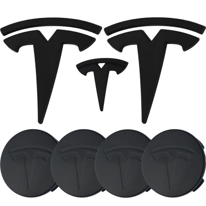 Tesla Emblem Overlay | Matte Black - Aftermarket
