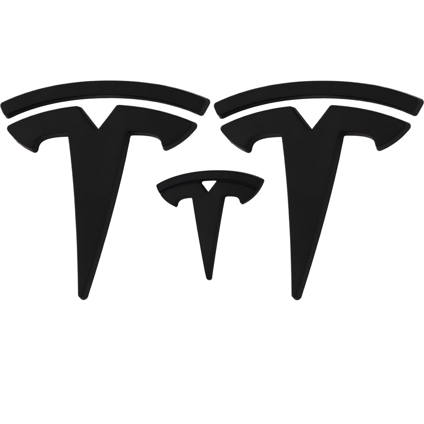 Tesla Emblem Overlay | Matte Black - Aftermarket