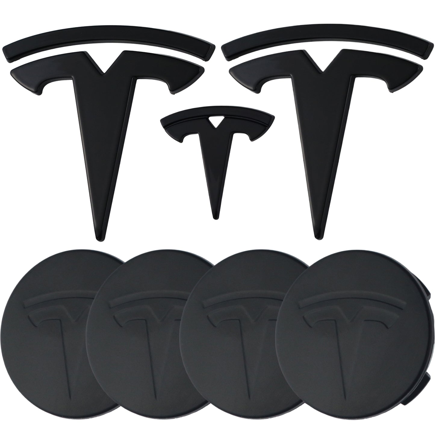 Tesla Emblem Overlay | Glänzend Schwarz - Aftermarket