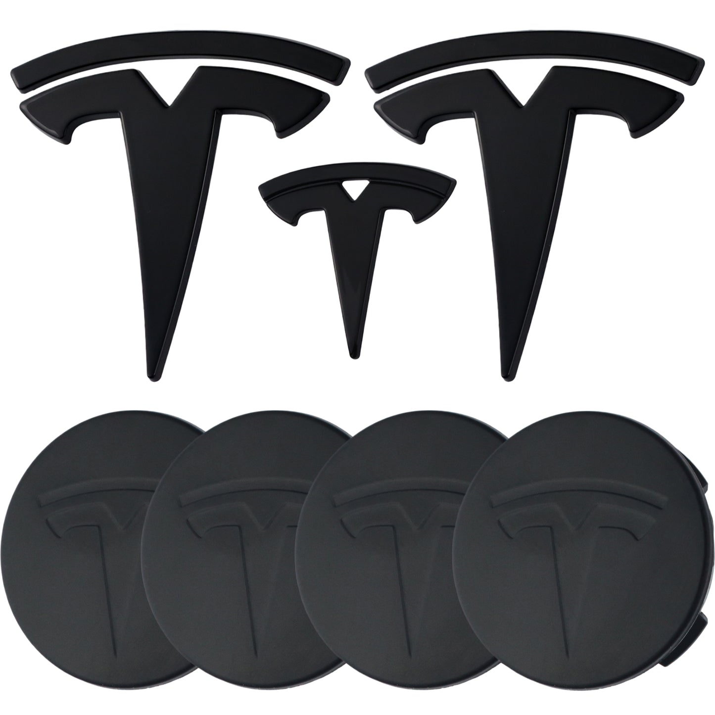Tesla Emblem Overlay | Glänzend Schwarz - Aftermarket