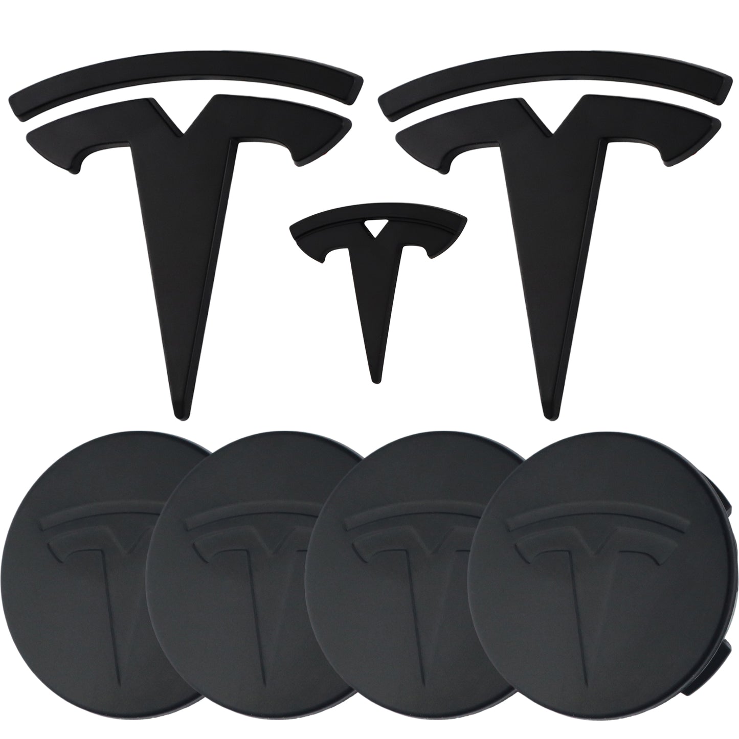 Tesla Emblem Overlay | Matte Black - Aftermarket