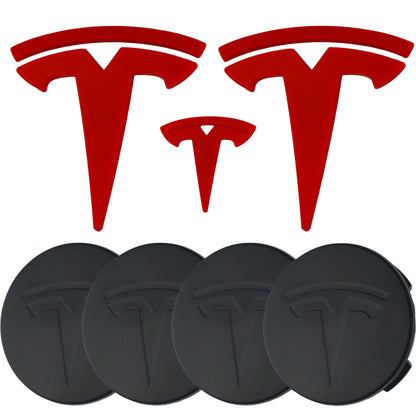 Tesla Emblem Overlay | Red - Aftermarket