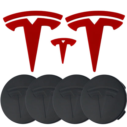 Tesla Emblem Overlay | Red - Aftermarket