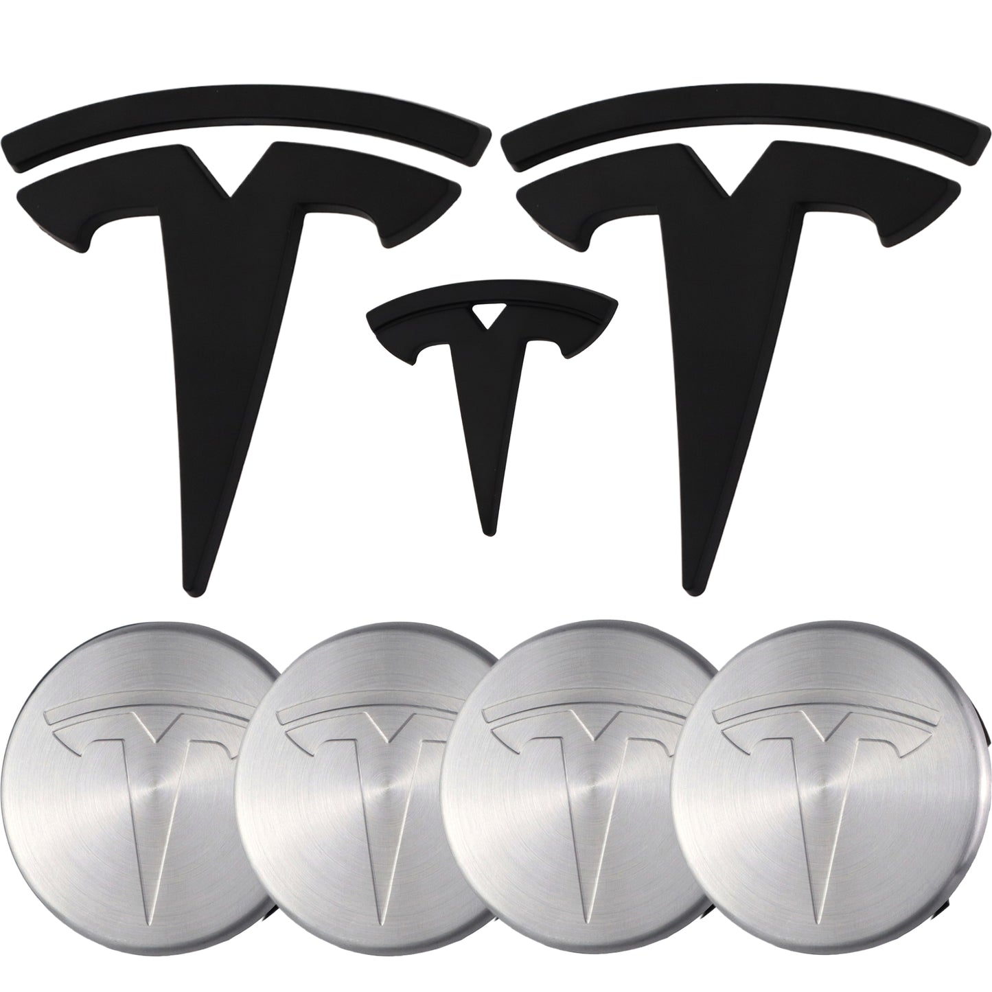 Tesla Emblem Overlay | Matte Black - Aftermarket