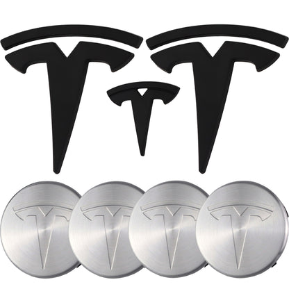 Tesla Emblem Overlay | Matte Black - Aftermarket