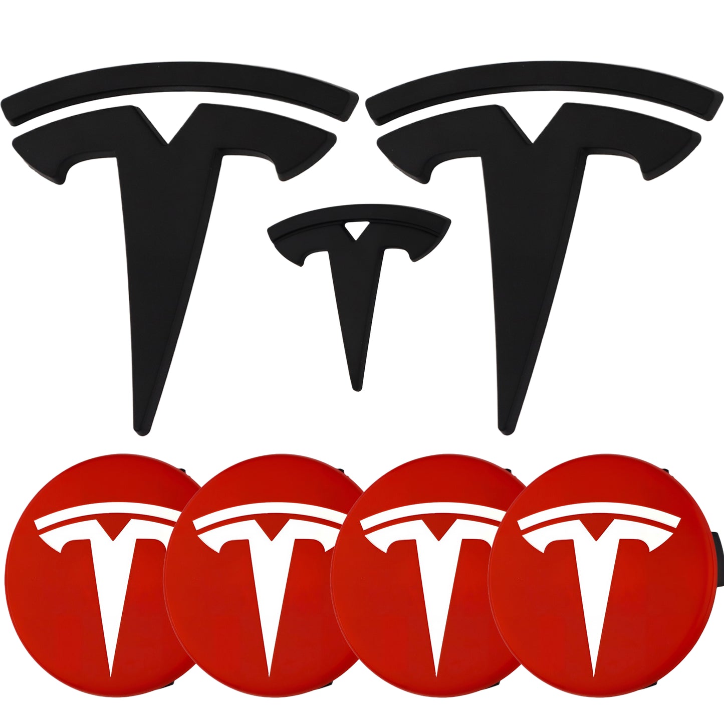 Tesla Emblem Overlay | Matte Black - Aftermarket