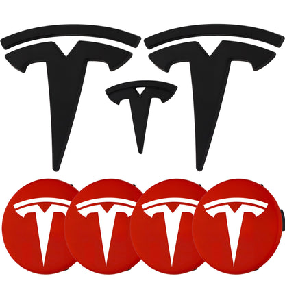 Tesla Emblem Overlay | Matte Black - Aftermarket