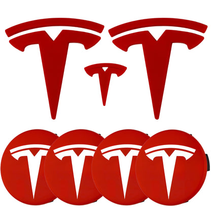 Tesla Emblem Overlay | Red - Aftermarket