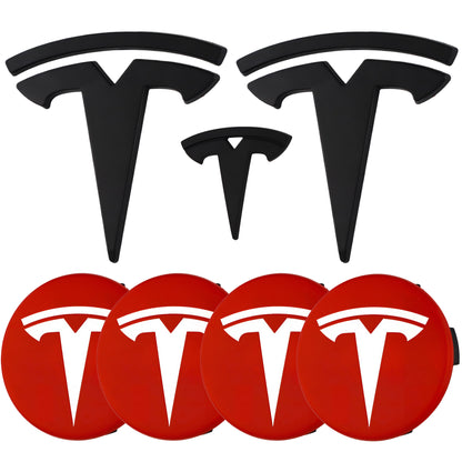 Tesla Emblem Overlay | Matte Black - Aftermarket