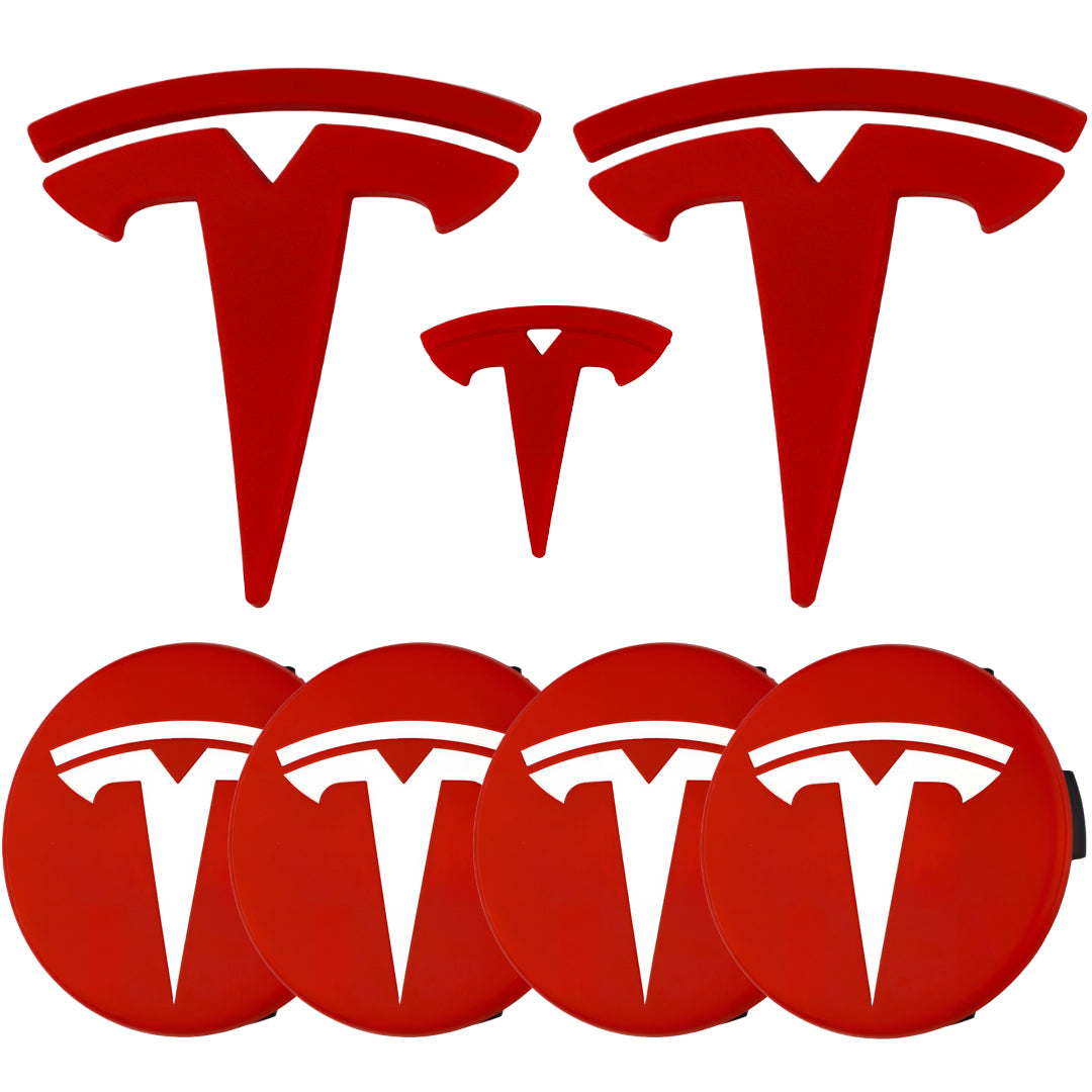 Tesla Emblem Overlay | Red - Aftermarket