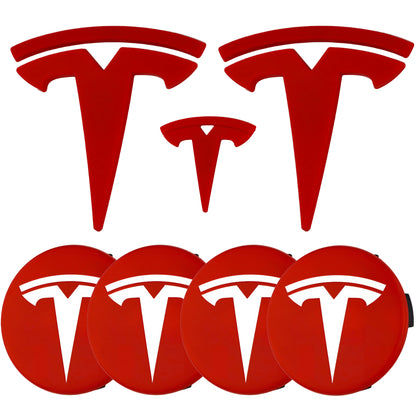 Tesla Emblem Overlay | Red - Aftermarket