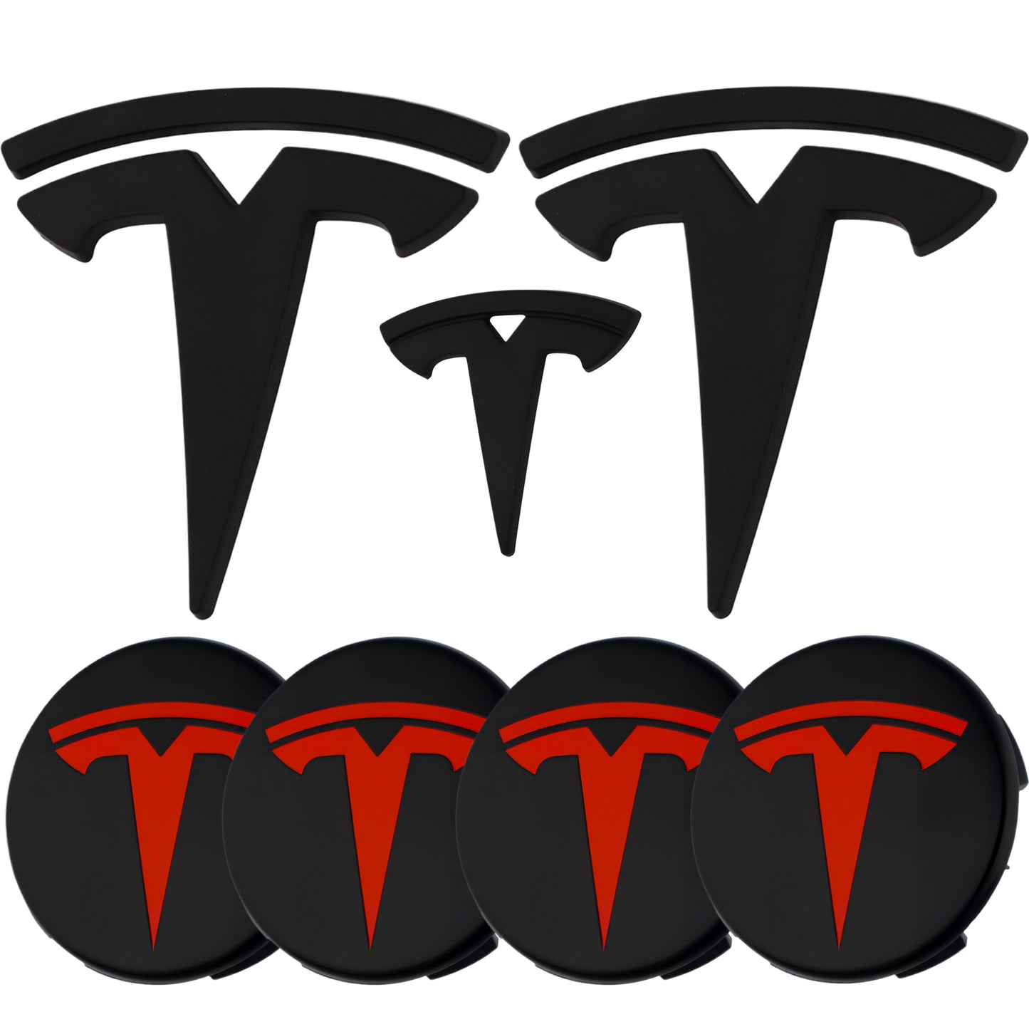 Tesla Emblem Overlay | Matte Black - Aftermarket
