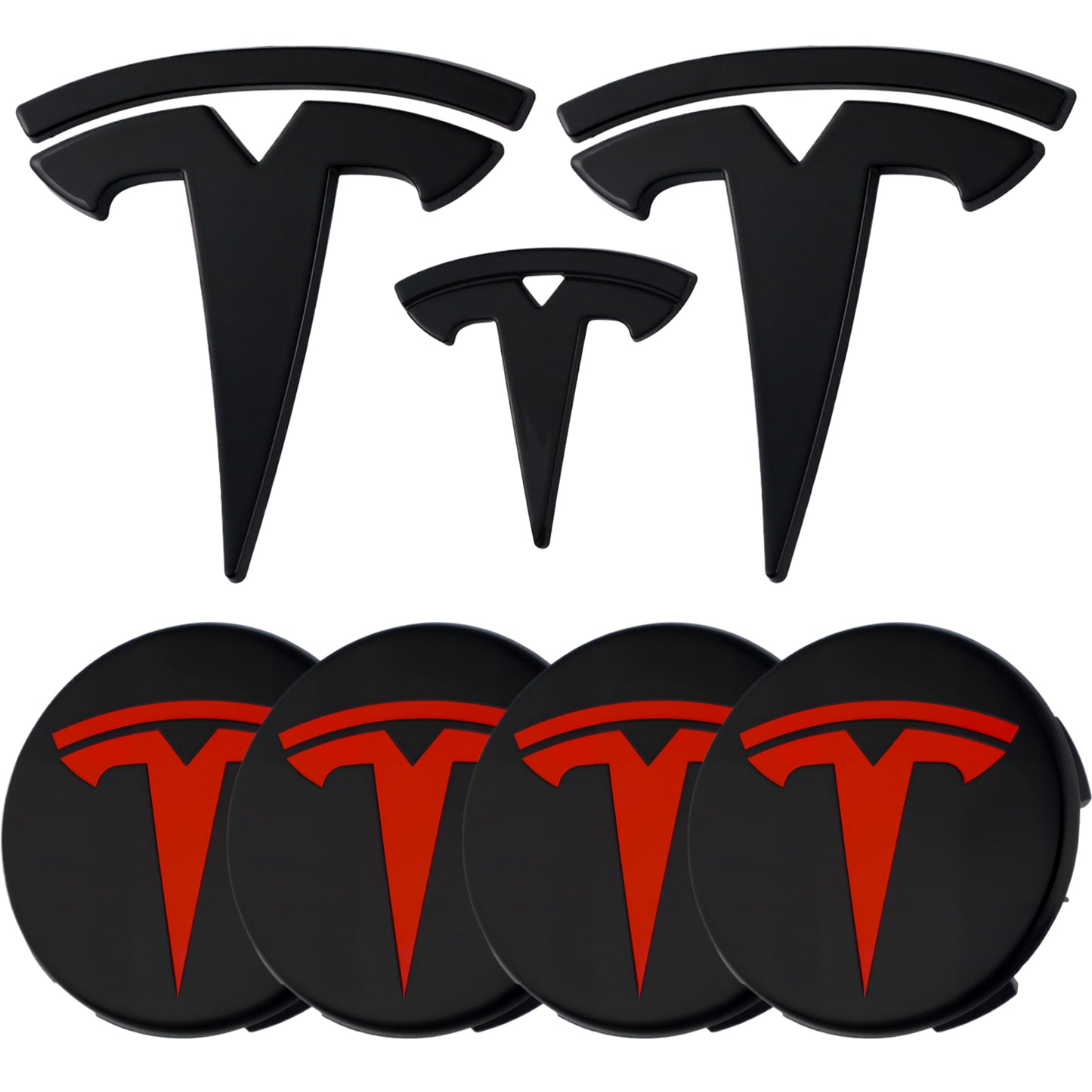 Tesla Emblem Overlay | Glänzend Schwarz - Aftermarket