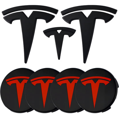 Tesla Emblem Overlay | Glänzend Schwarz - Aftermarket