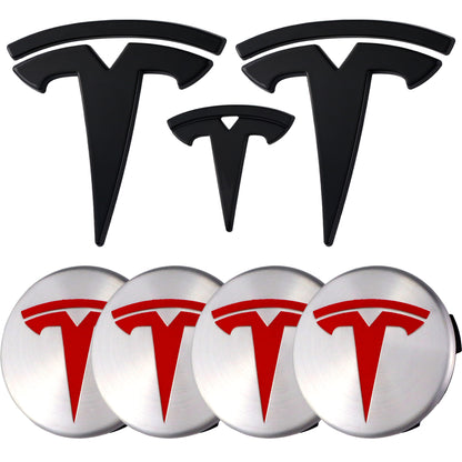 Tesla Emblem Overlay | Glänzend Schwarz - Aftermarket