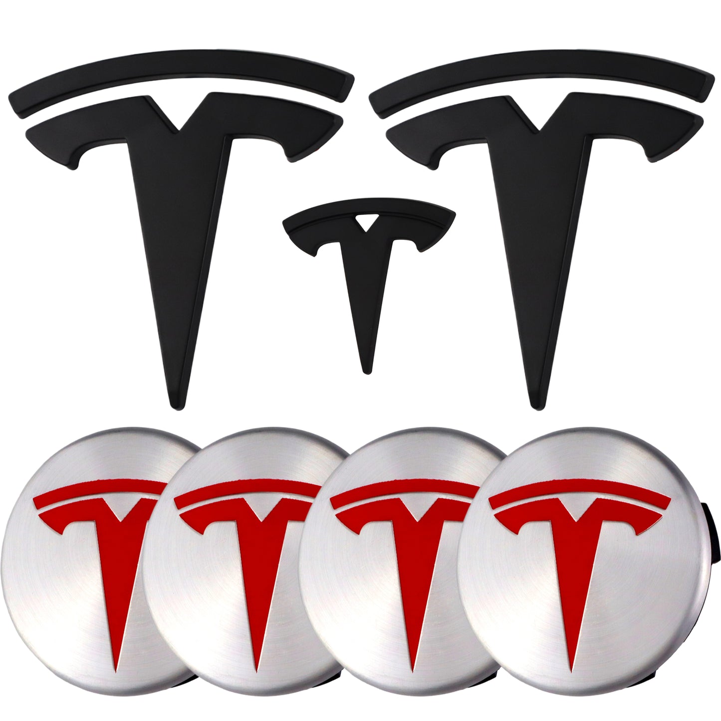 Tesla Emblem Overlay | Matte Black - Aftermarket