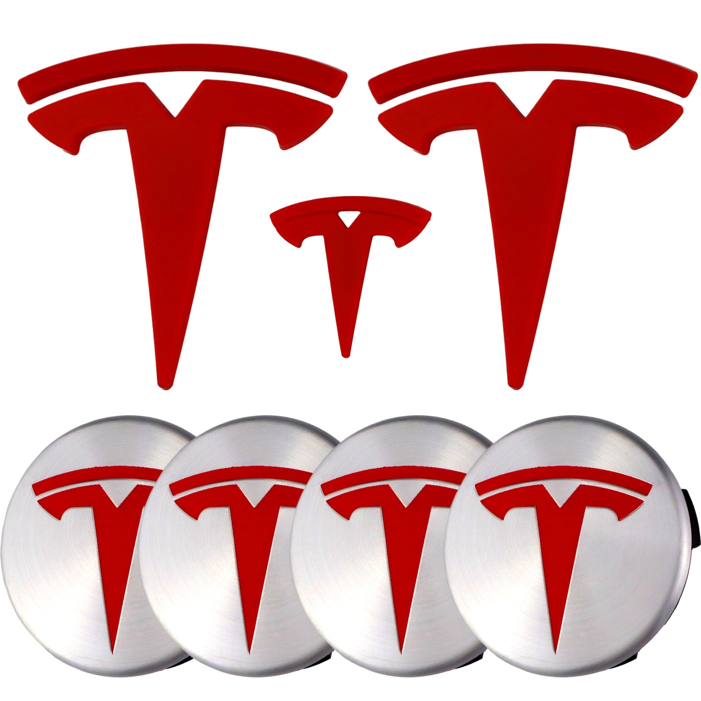 Tesla Emblem Overlay | Red - Aftermarket